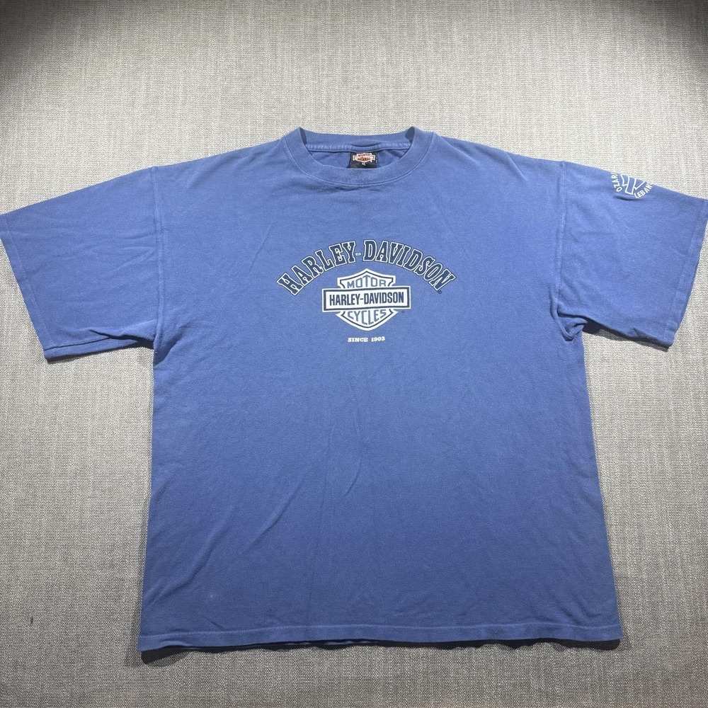 Harley-Davidson Shirt Mens‎ XL Blue Ozark H-D Lebanon MO Made USA Motorcycle Tee